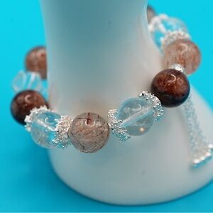 Elegant Brown and Clear Beaded Bracelet
